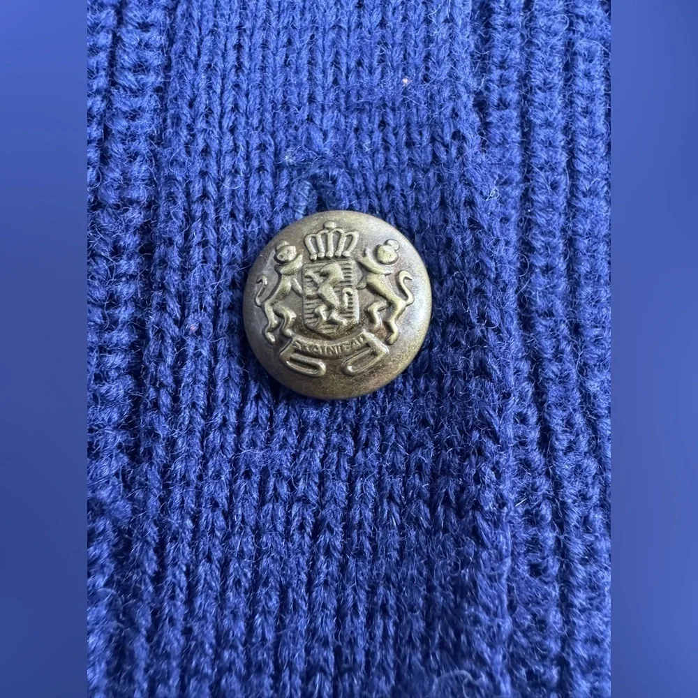 100% Merino Wool Vintage Liz Knit School Sweater Cardigan Womens Small Petite